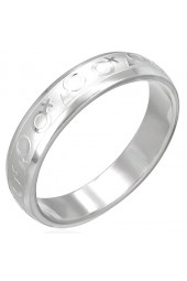 Plieninis žiedas su Lyties simboliais