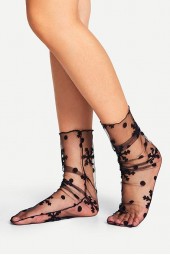 Trendy mesh tulio puskojinės