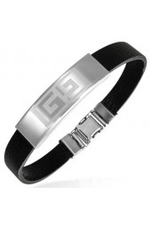 SALE - Vyr. apyrankė su plieno dekoracija 